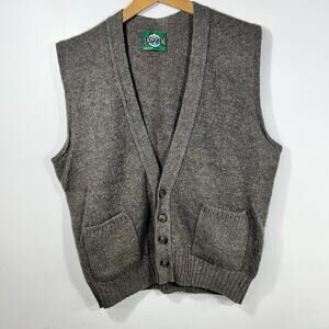 Vintage Jantzen Mens L Sweater Vest Wool Grandpa Scholarly Academic